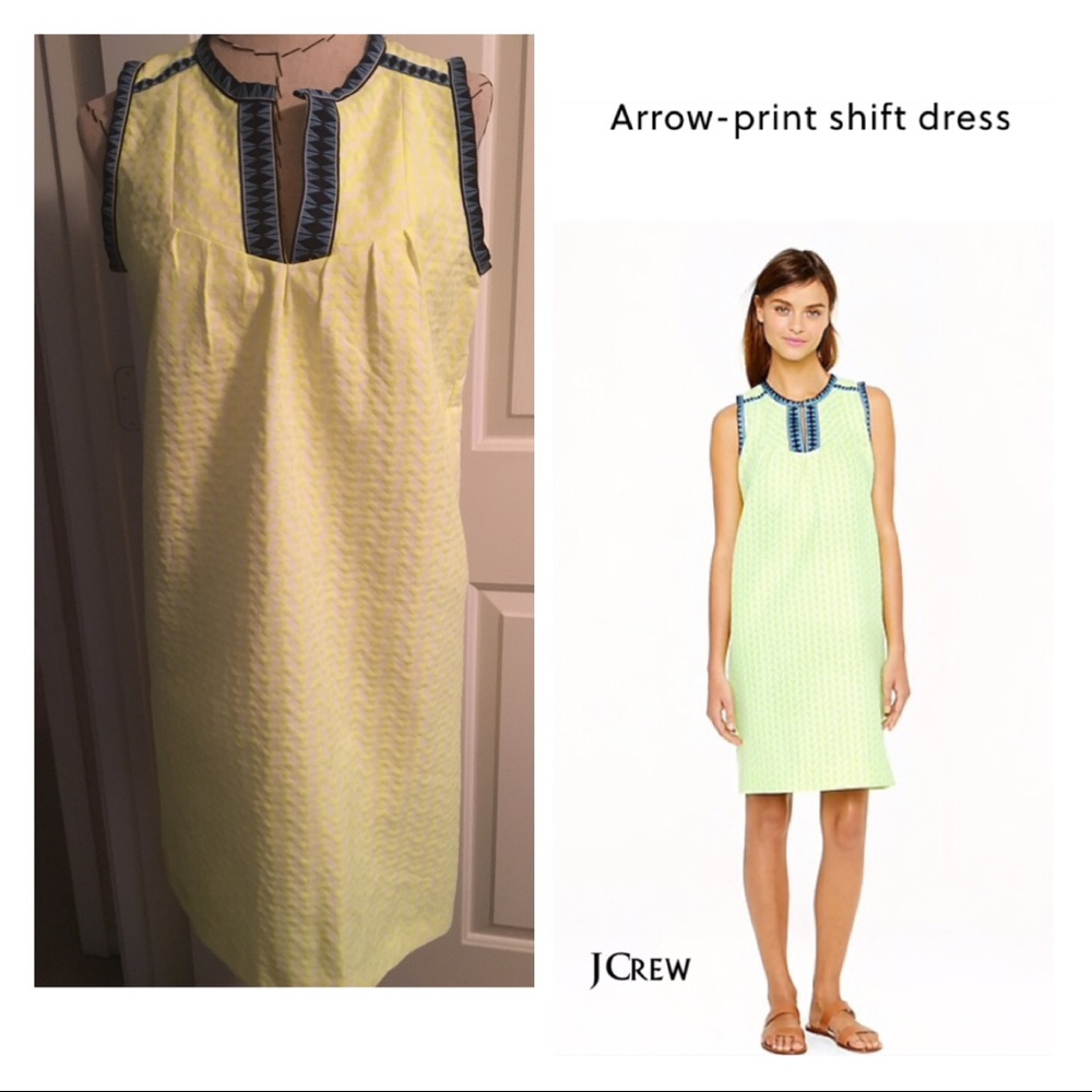 JCrew Arrow Print shift dress